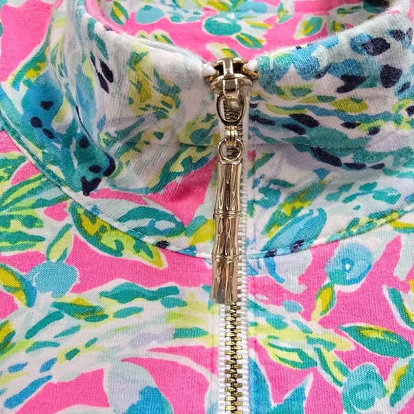 Lilly Pulitzer Skipper Popover Sweater Women XS Colorful 1/2 Zip Tropical Resort - Picture 4 of 12